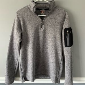 Grey, wool quarter-zip